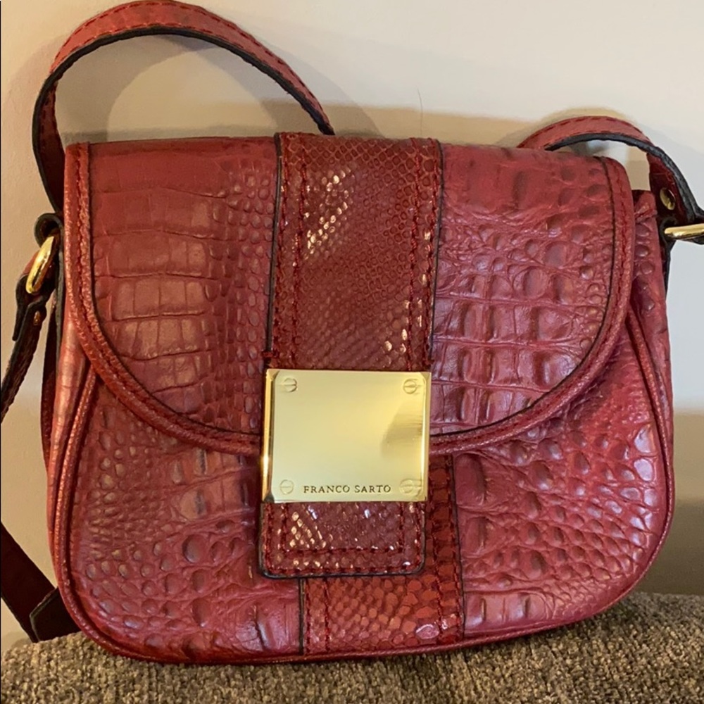 Franco Sarto Redwood Croc Embossed Crossbody Bag